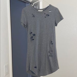 grey dress with holes